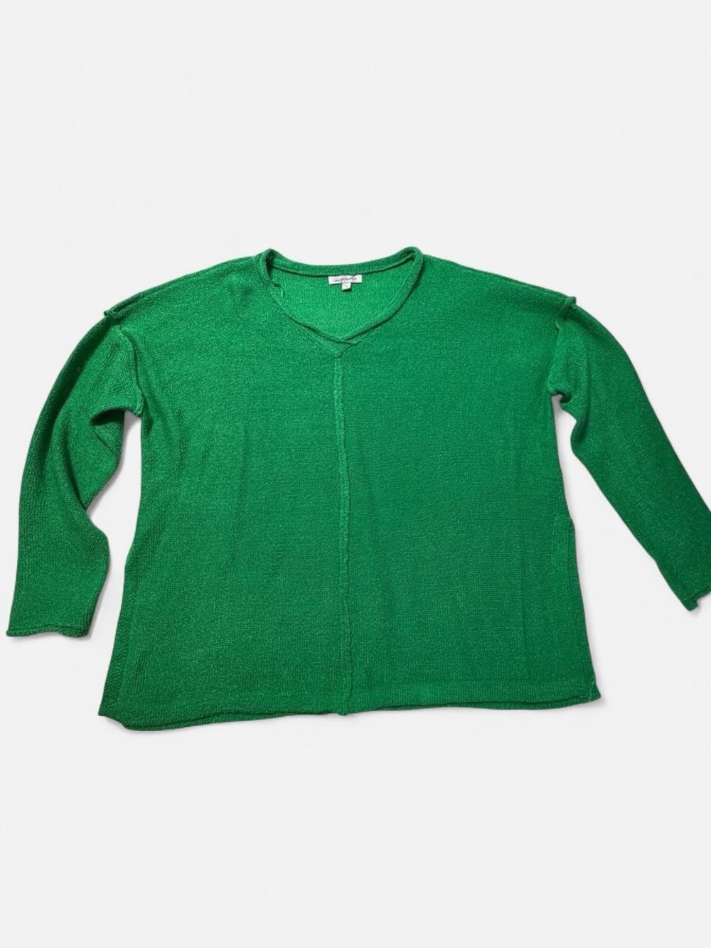 Green V-Neck Women's Sweater